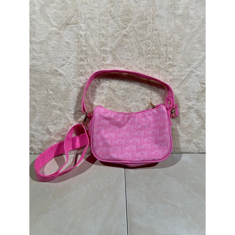 Barbie Pink Logo Purse Crossbody Shoulder Bag Adjustable Strap NWOT